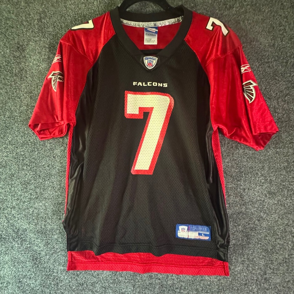 Reebok Atlanta Falcons Jersey Kids Large 14-16 Black Excellent Michael Vick 7